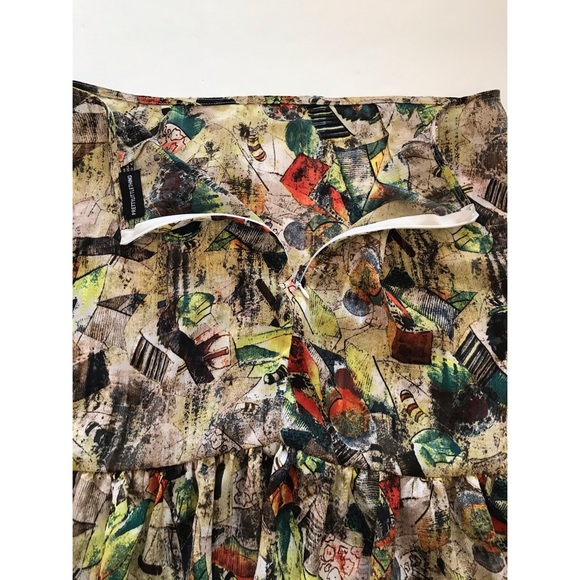 Pretty Little Thing Multicolored Ruffled Bottom Mini Skirt Size 10 - Picture 3 of 8